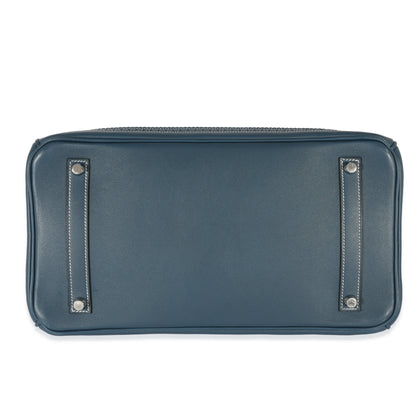 Hermes Blue De Prusse Swift Toile Ghillies Birkin 35