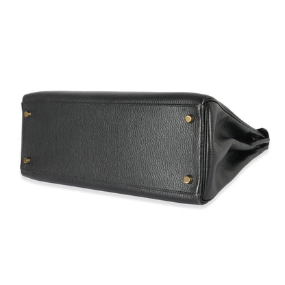 Hermes Black Ardennes Kelly 35 Retourne