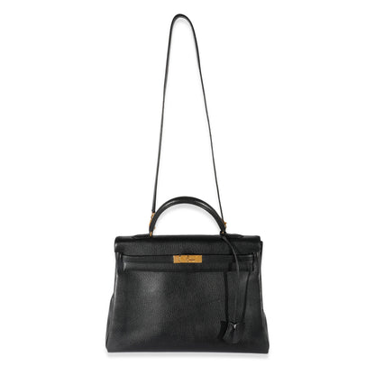 Hermes Black Ardennes Kelly 35 Retourne
