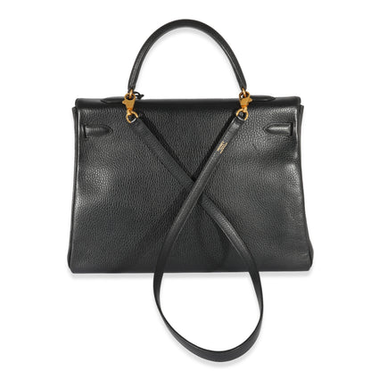 Hermes Black Ardennes Kelly 35 Retourne