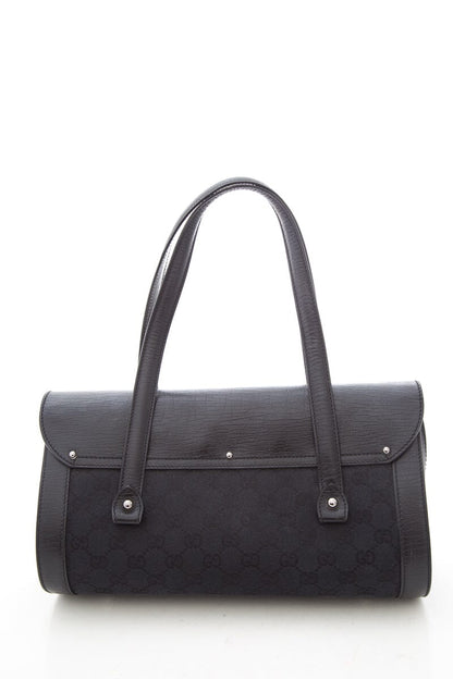 Gucci Black Monogram Bamboo Bullet Handbag