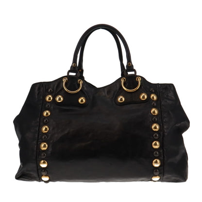 Gucci Vintage Limited Edition Babouska Fringed Tote Black With Studs