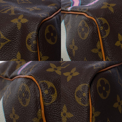 LOUIS VUITTON "Keep Cool" Customized Speedy 40 handbag in brown Monogram canvas