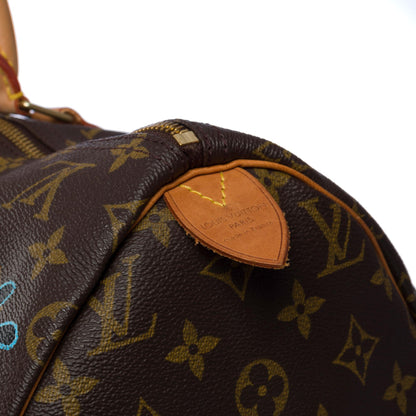 LOUIS VUITTON "Keep Cool" Customized Speedy 40 handbag in brown Monogram canvas