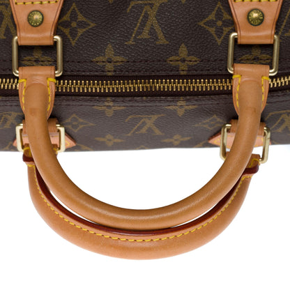 LOUIS VUITTON "Keep Cool" Customized Speedy 40 handbag in brown Monogram canvas