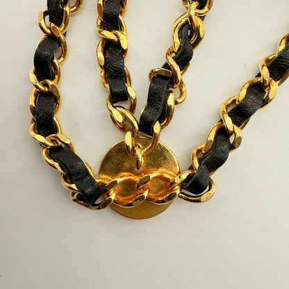 CHANEL Vintage Black Golden Waist Chain