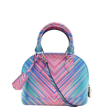 LOUIS VUITTON Alma BB Tropical Epi Leather Satchel Crossbody Bag Blue Rose