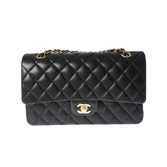 Chanel Chanel Mattress W Flap Chain Shelter 25cm Black Gold Tools A01112 Lady Ramskin Shelter Bag Un d