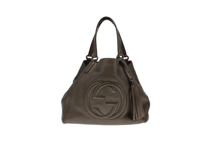 Gucci Metallic Green Soho Hobo Bag