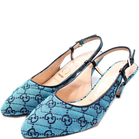 Gucci Canvas Slingback Heels Size 37
