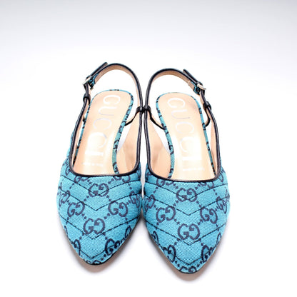 Gucci Canvas Slingback Heels Size 37