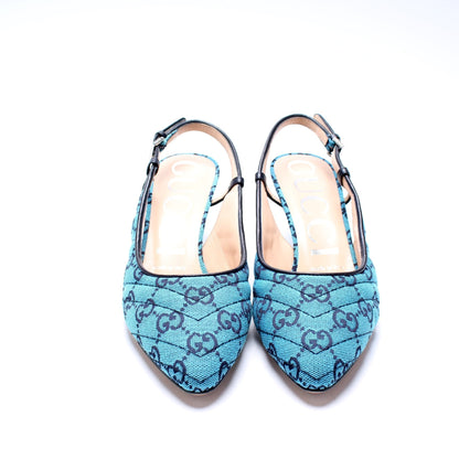 Gucci Canvas Slingback Heels Size 36.5