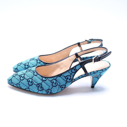 Gucci Canvas Slingback Heels Size 36.5