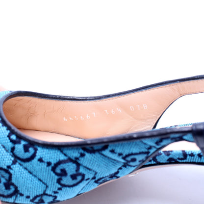 Gucci Canvas Slingback Heels Size 36.5