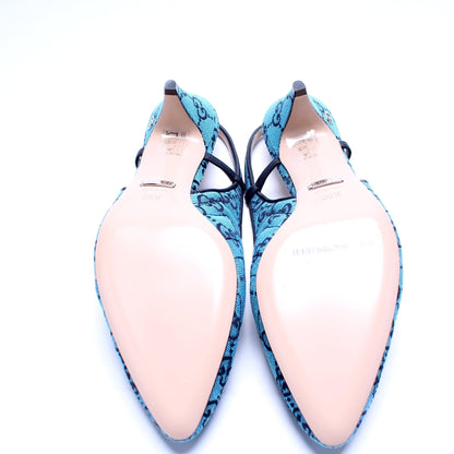 Gucci Canvas Slingback Heels Size 36.5