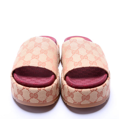 Gucci Canvas Platform Slides Size 37.5