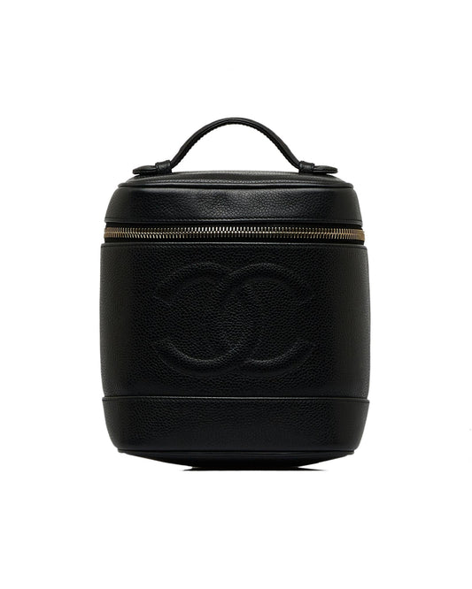 Chanel Caviar Leather Vanity Case Black