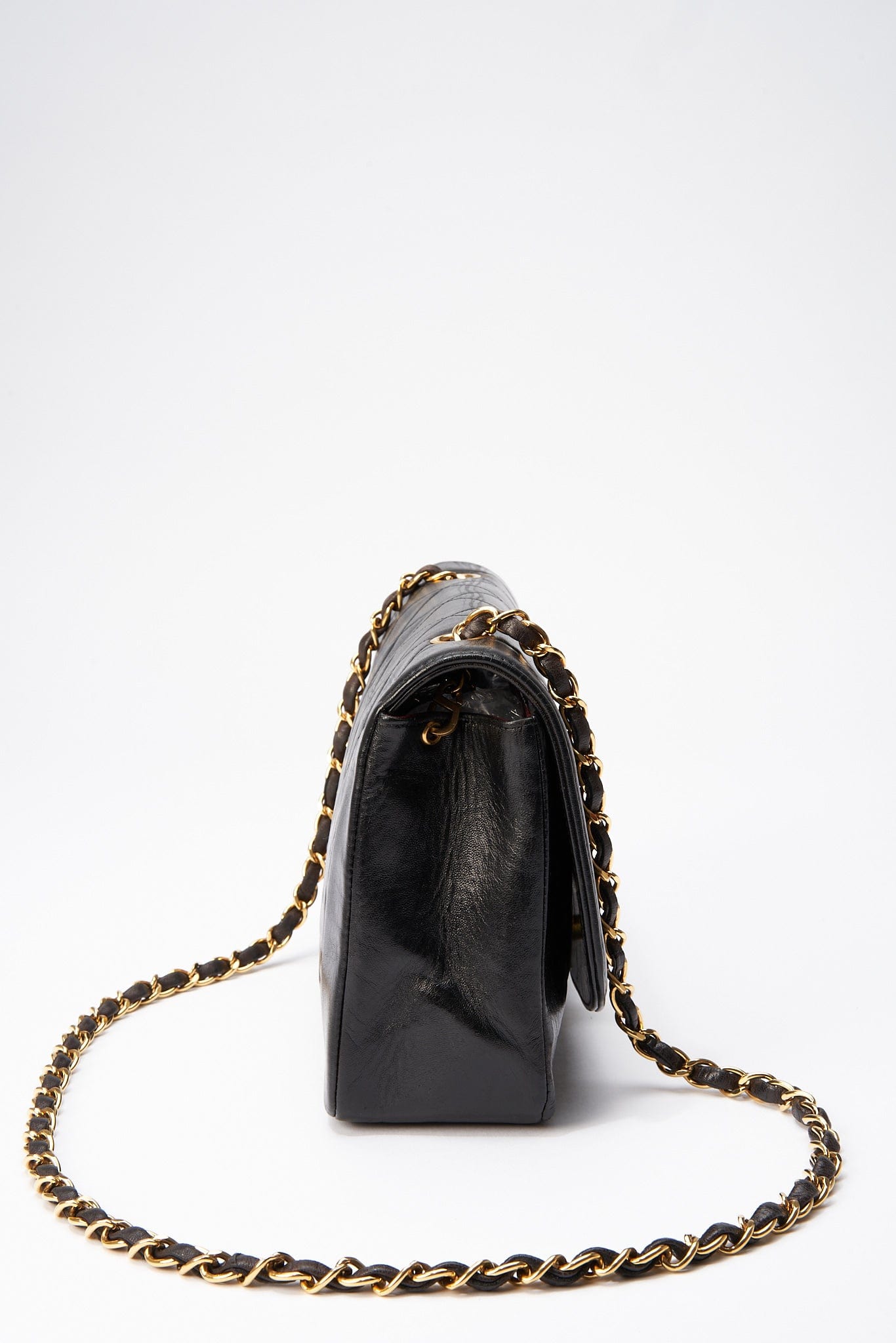 Chanel Classic Flap Lambskin Black Crossbody Bag 2