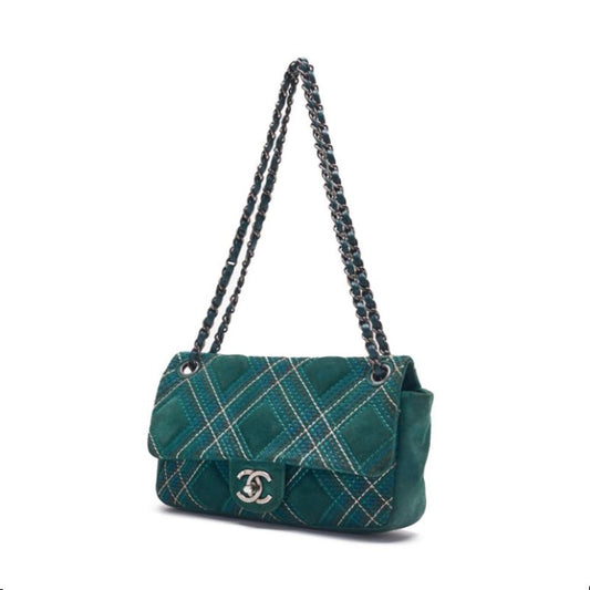 CHANEL CHANEL Wild Stitch Chain Shoulder Swede Green (Silver G ) Shoulder Bag Mini Shoulder Bag  Bag Hybrid ? Ship? Netherlands Online