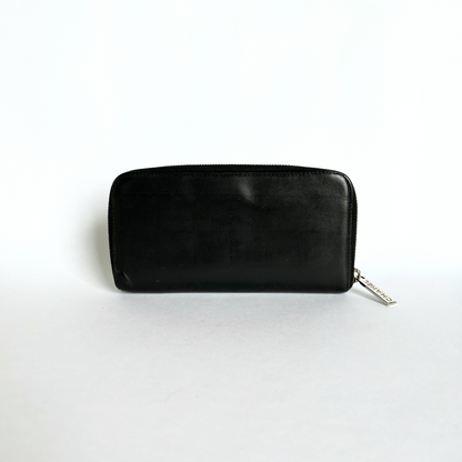 Chanel CC Zipper Wallet in Black Lambskin Leather