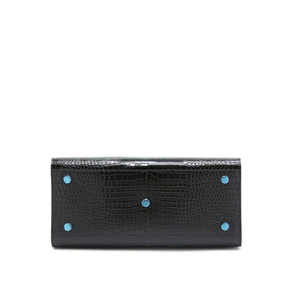 Saint Laurent/ YSL Sac De Jour Crocodile Embossed Black SHW