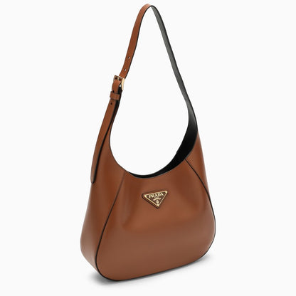 Prada Cognac Leather Shoulder Bag Women