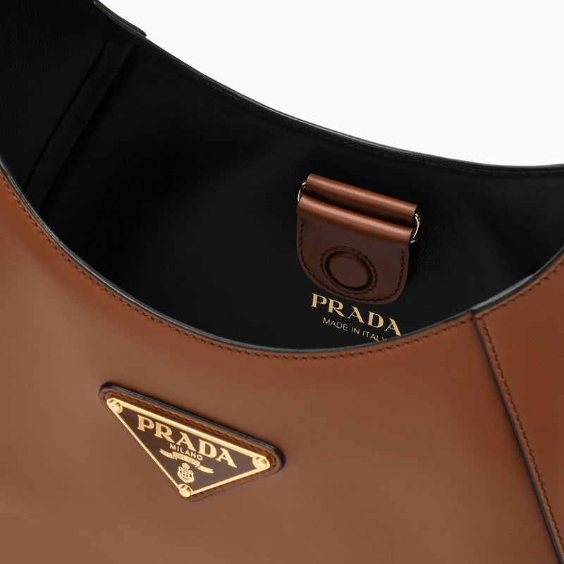 Prada Cognac Leather Shoulder Bag Women