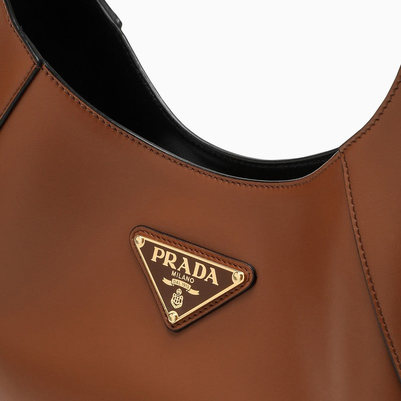 Prada Cognac Leather Shoulder Bag Women