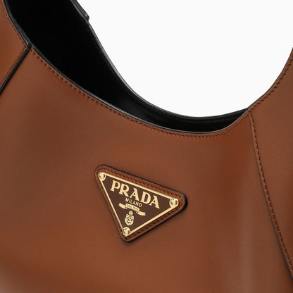 Prada Cognac Leather Shoulder Bag Women