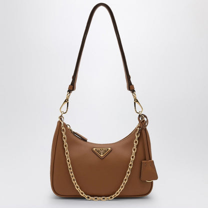 Prada Caramel-Coloured Leather Re-Edition Mini Bag Women
