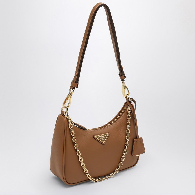 Prada Caramel-Coloured Leather Re-Edition Mini Bag Women