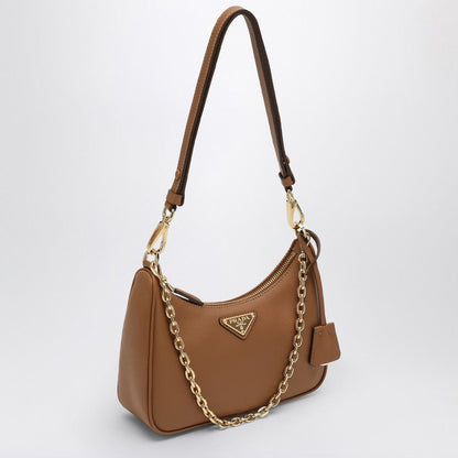 Prada Caramel-Coloured Leather Re-Edition Mini Bag Women