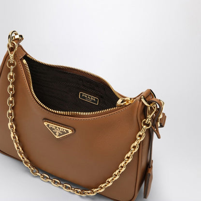 Prada Caramel-Coloured Leather Re-Edition Mini Bag Women