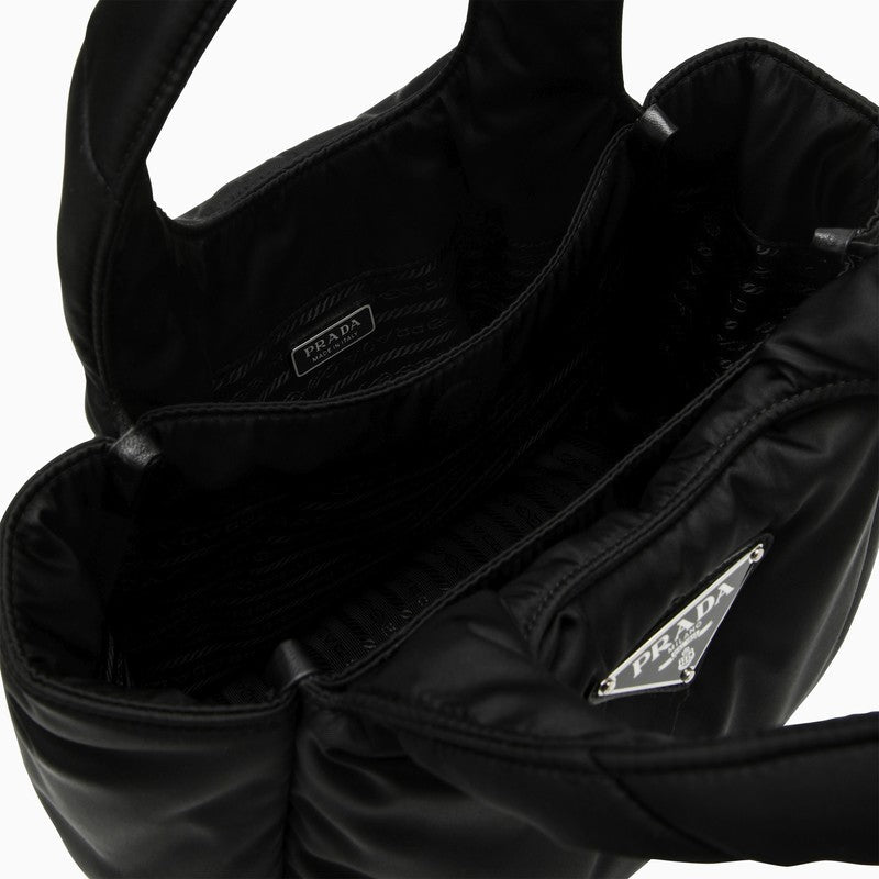 Prada Small Black Padded Re-Nylon Shopping Bag Women