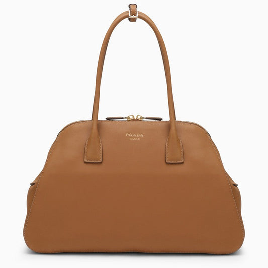 Prada Large Caramel-Coloured Leather Shopping Bag Women