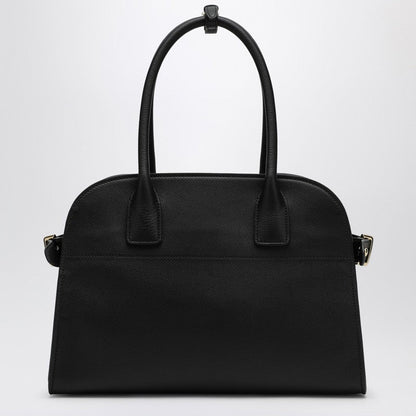 Prada Medium Black Leather Shopping Bag With Buckles Women