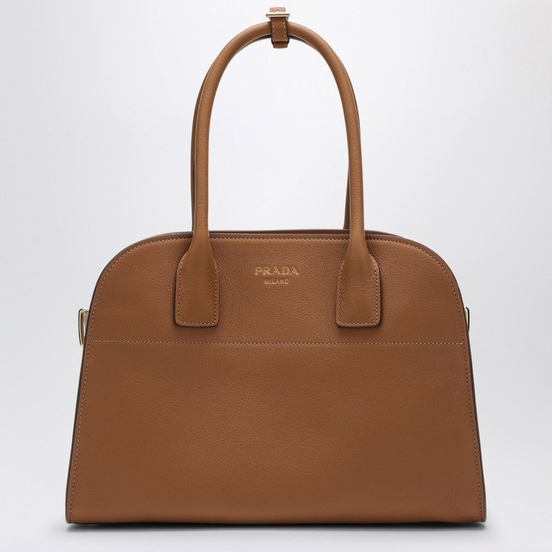 Prada Medium Caramel Leather Shopping Bag Women