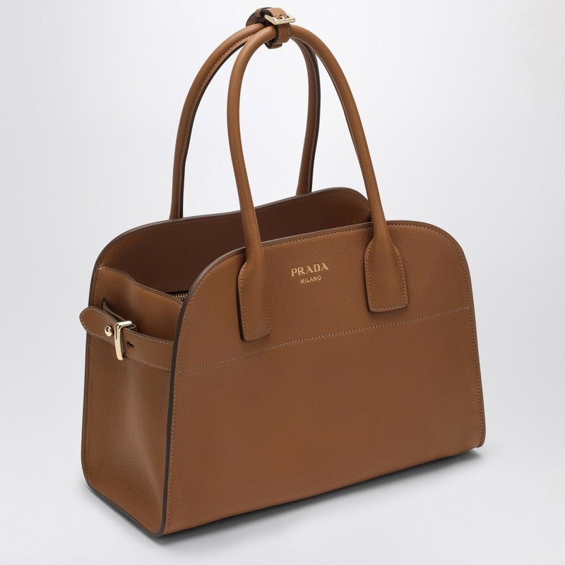 Prada Medium Caramel Leather Shopping Bag Women