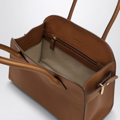Prada Medium Caramel Leather Shopping Bag Women