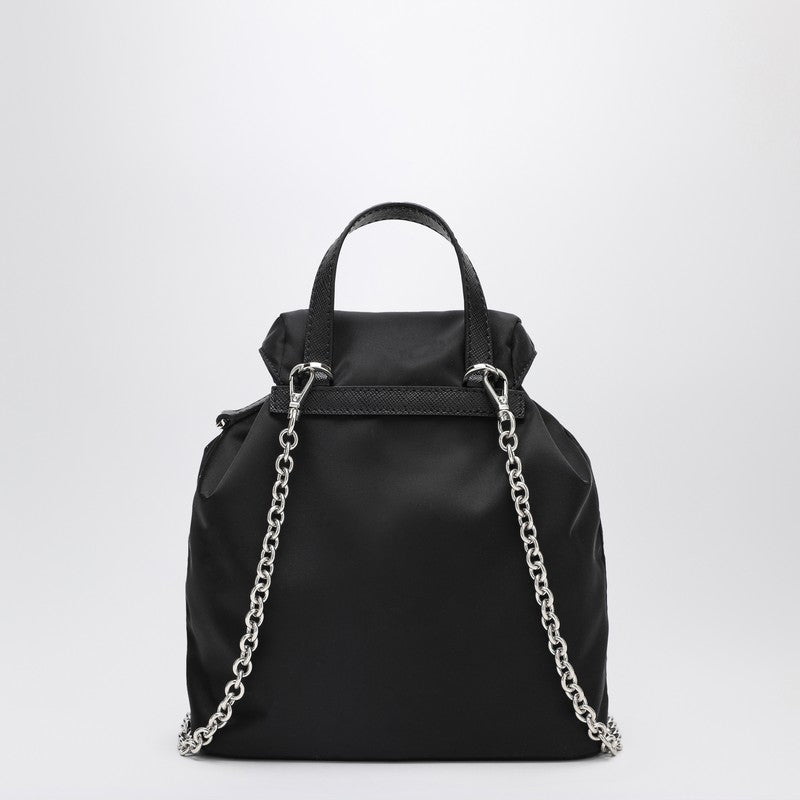 Prada Mini Black Re-Nylon Backpack With Logo Women