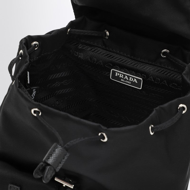 Prada Mini Black Re-Nylon Backpack With Logo Women