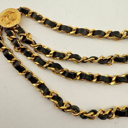 CHANEL Vintage Black Golden Waist Chain