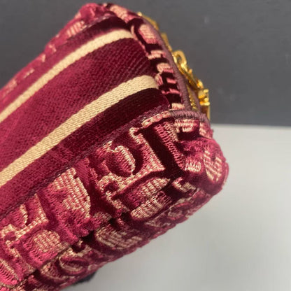 Pre-owned Dior Small Coin Pouch Burgundy Oblique, 2021