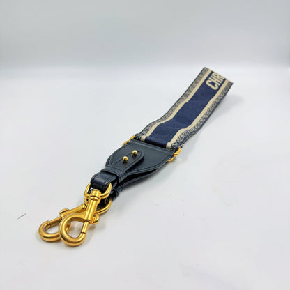 Christian Dior Paris Embroidery Blue Adjustable Shoulder Strap TWS