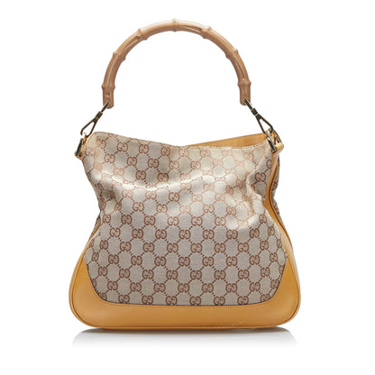 Gucci Bamboo GG Canvas Web Satchel