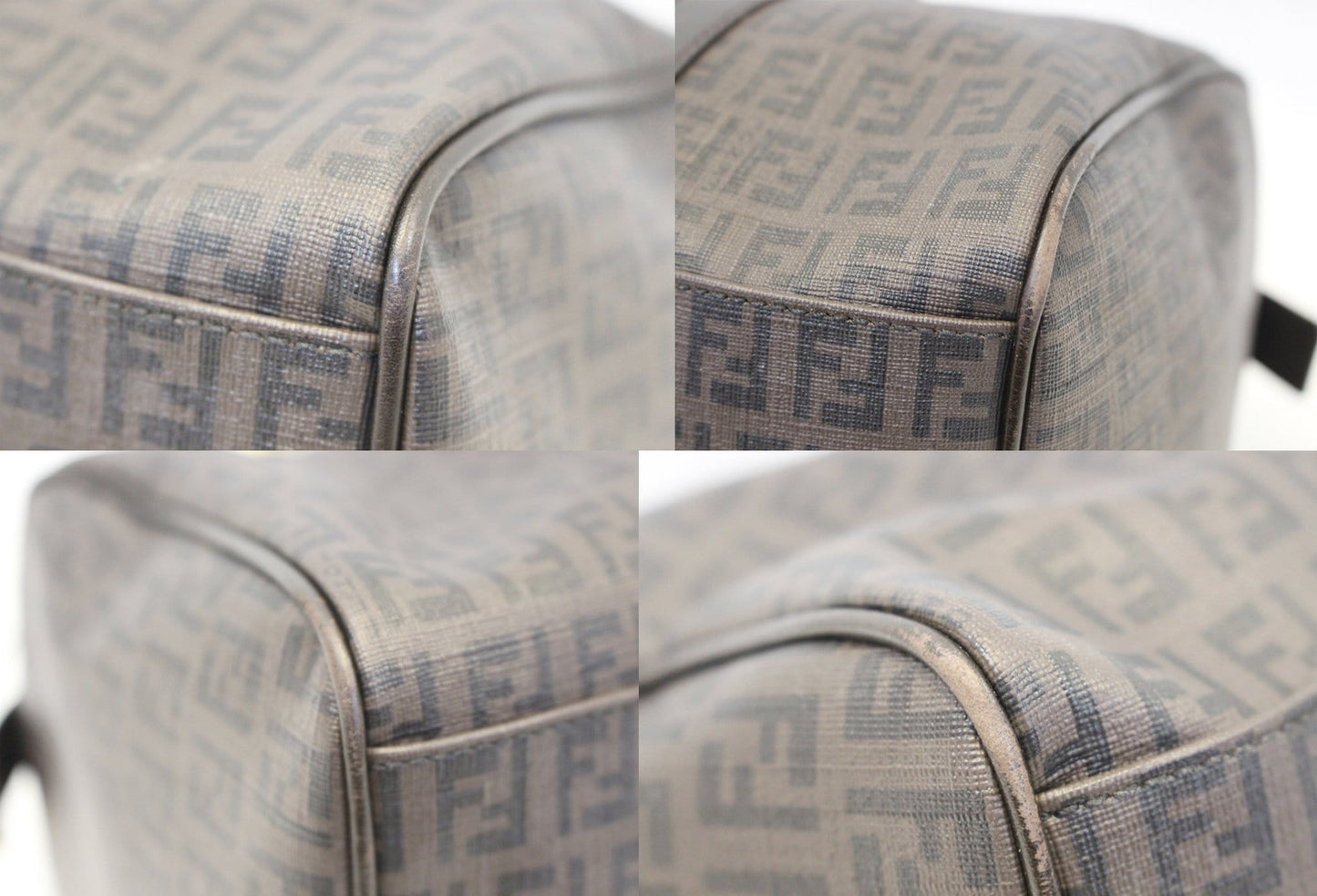 FENDI Zucchino Spalmati Canvas Forever Bauletto Boston Bag