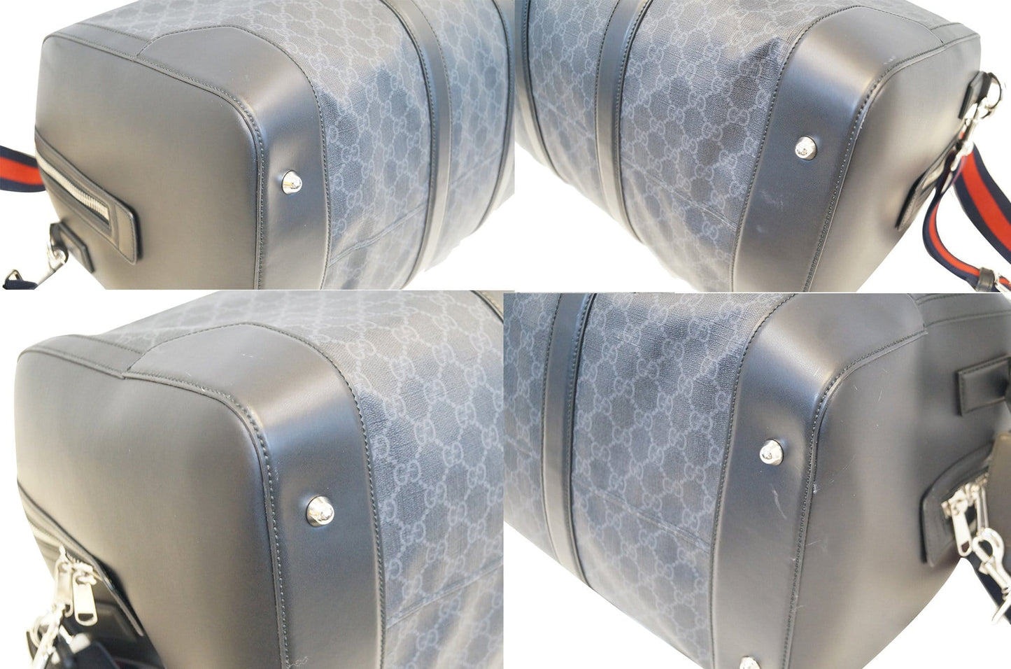 GUCCI Black Soft GG Supreme carry-on Duffle Travel Bag 478323