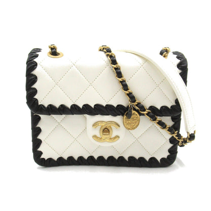 Chanel Chain Shoulder Chain Shoulder Bag  White/Black Chain Shoulder