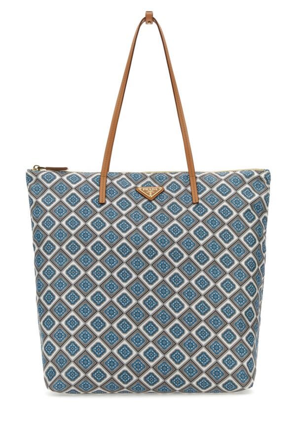 Prada Woman Printed Re-Nylon Shopping Bag
