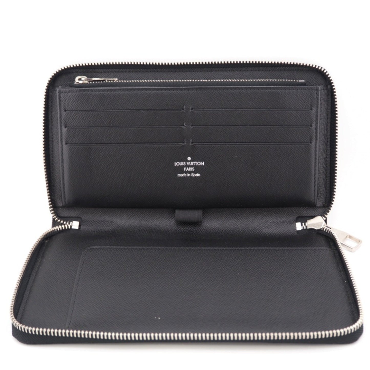 LOUIS VUITTON N60632 Zippy Organizer Round Zipper Damier Graphite Long Wallet Black Men's